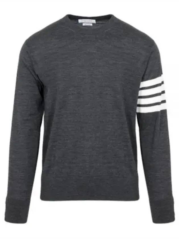 4 Bar Armband Classic Merino Wool Knit Top Dark Grey - THOM BROWNE - BALAAN 2