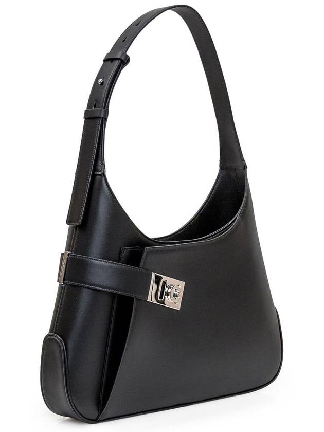 Salvatore Hobo Shoulder Bag Black - SALVATORE FERRAGAMO - BALAAN 3