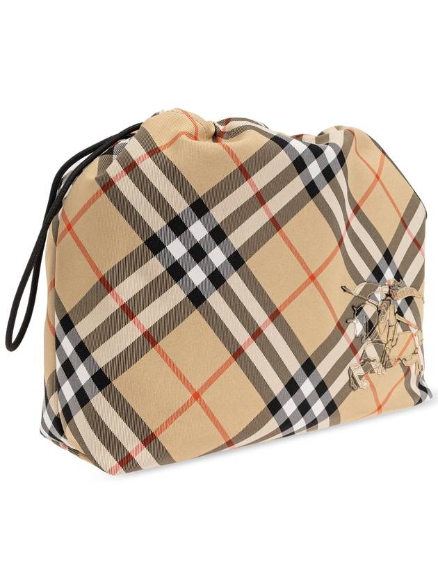 Check Pouch Bag Sand - BURBERRY - BALAAN 5