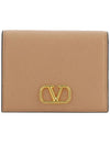 V Logo Signature Flap Compact Half Wallet Rose Canel - VALENTINO - BALAAN 2