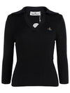 ORB Polo Cashmere Knit Top Black - VIVIENNE WESTWOOD - BALAAN 2