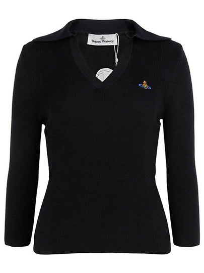 ORB Polo Cashmere Knit Top Black - VIVIENNE WESTWOOD - BALAAN 2