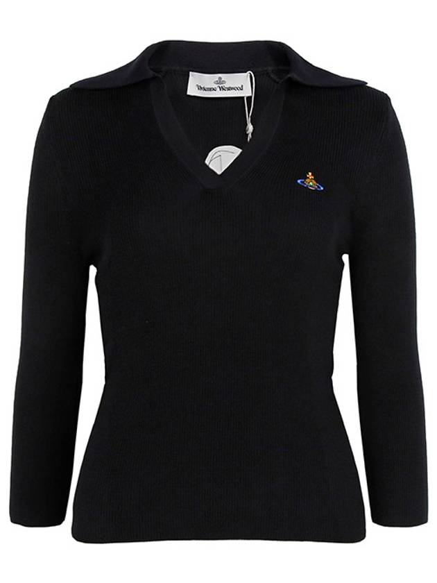 ORB Polo Cashmere Knit Top Black - VIVIENNE WESTWOOD - BALAAN 2