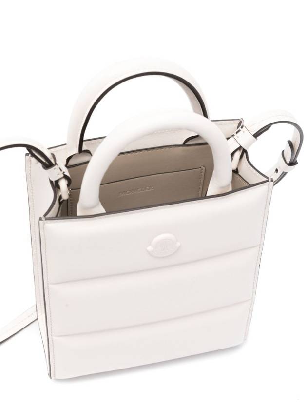 Doudoune Leather Mini Tote Bag White - MONCLER - BALAAN 5