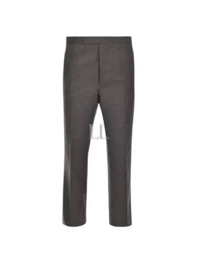 Flannel Low Rise Backstrap Straight Pants Medium Grey - THOM BROWNE - BALAAN 2