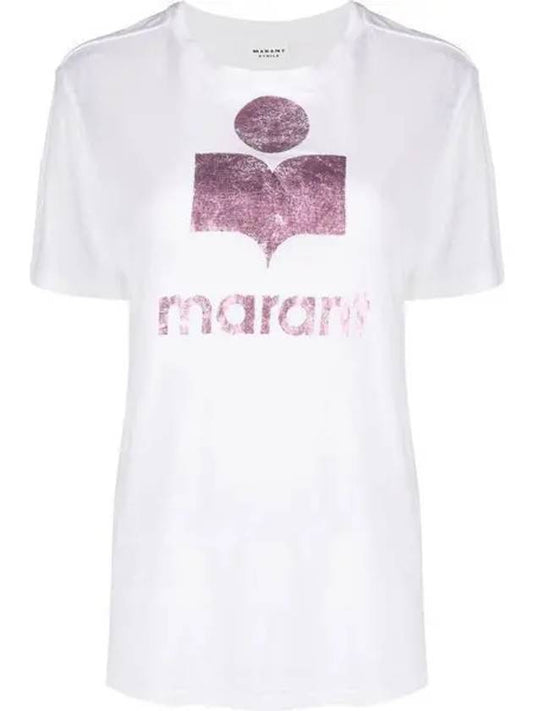 Women s Zwell Logo Short Sleeve T Shirt White Pink TS0001FAA1N10E PKWH 968666 - ISABEL MARANT - BALAAN 1