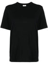 Crew Neck Cotton Short Sleeve T-shirt Black - SAINT LAURENT - BALAAN 2