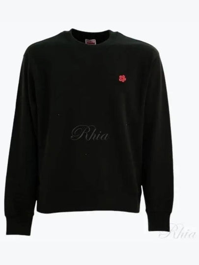 Boke Flower Embroidery Crew Neck Cotton Sweatshirt Black - KENZO - BALAAN 2