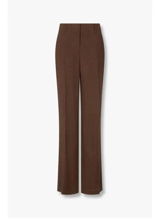 Women s Slub Bandless Criss Pants Brown - DRIES VAN NOTEN - BALAAN 1