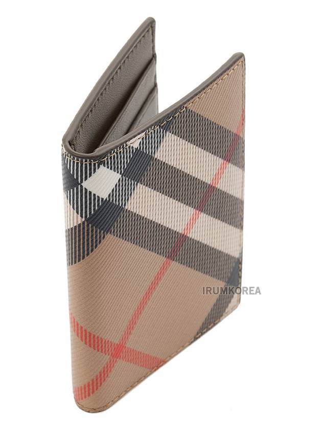 Check Pattern Two-Fold Card Wallet Beige - BURBERRY - BALAAN 3