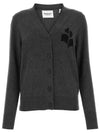 Karin logo V neck cardigan charcoal CA0008FA A1X05E 02AN - ISABEL MARANT - BALAAN 1