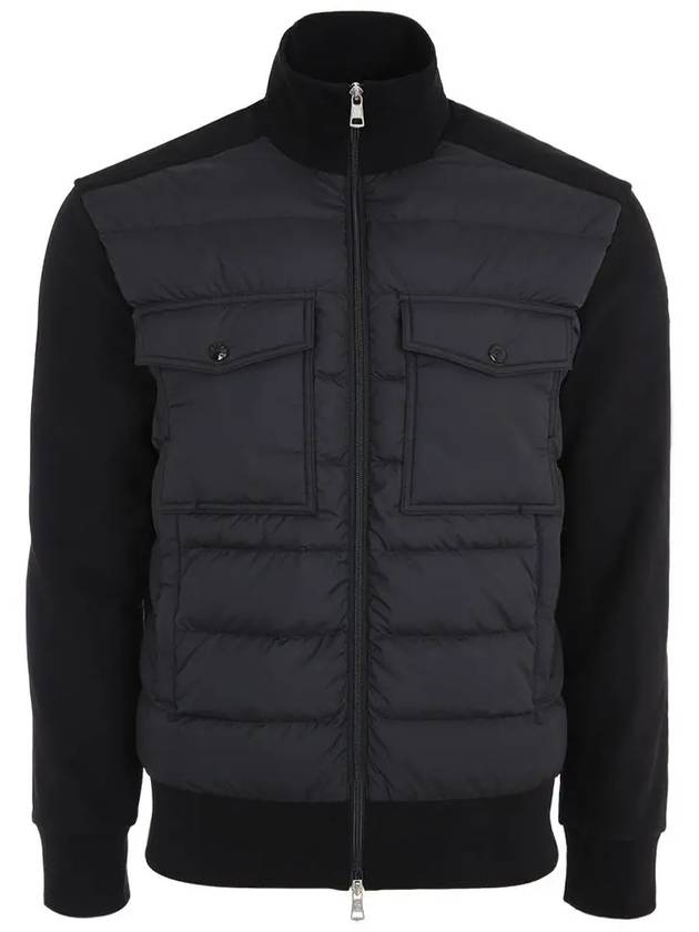 Logo Knit Padded Cardigan Black - MONCLER - BALAAN 3