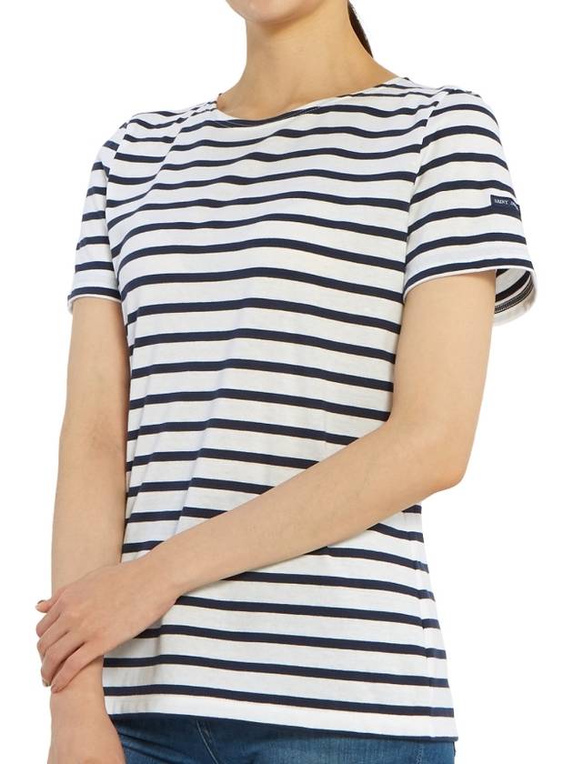 Etrille Striped Short Sleeve T-Shirt Neige Marine - SAINT JAMES - BALAAN 6