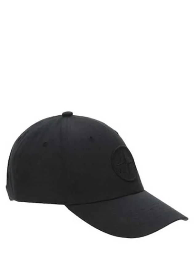 Stone Island Signature Compass Waffen Logo Embro Cotton Baseball Cap Black - STONE ISLAND - BALAAN 3