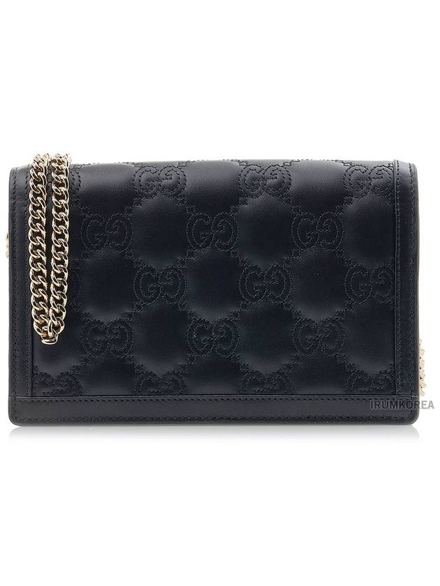 Matelasse Chain Half Wallet Black - GUCCI - BALAAN 4