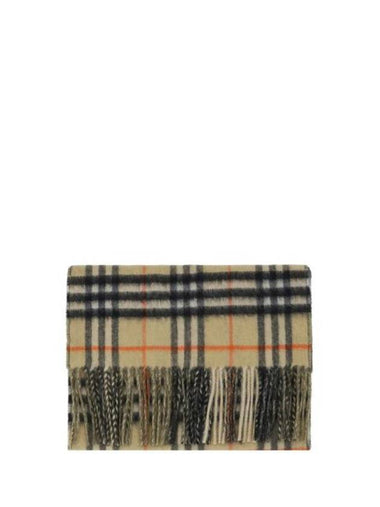 Check Reversible Cashmere Scarf Sand Green - BURBERRY - BALAAN 1