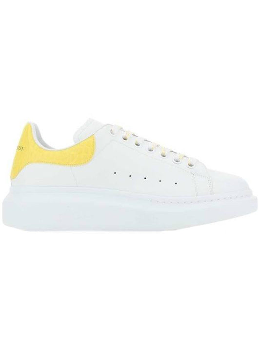 Yellow Tab Leather Oversole Low Top Sneakers White - ALEXANDER MCQUEEN - BALAAN 1