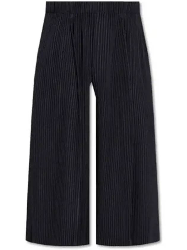 Pleated Cropped Wide Pants Dark Navy - ISSEY MIYAKE - BALAAN 2