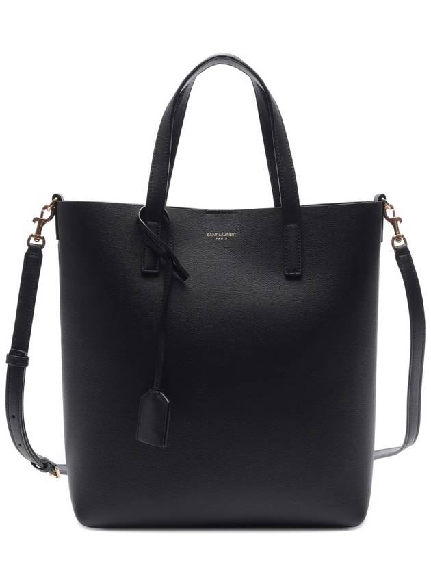 Shopping Toy Supple Leather Tote Bag Black - SAINT LAURENT - BALAAN 3