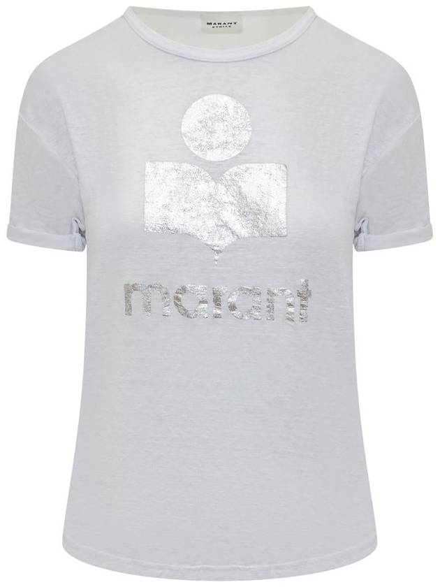 Koldi Logo Linen Short Sleeve T-Shirt White - ISABEL MARANT ETOILE - BALAAN 2