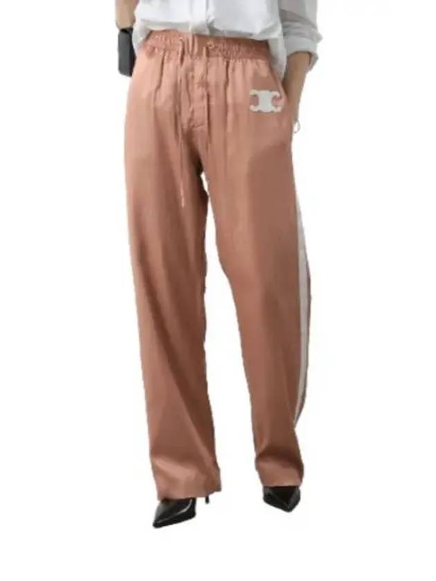 E32 2P870164I24PI Women s Pants Trousers Cotton Slacks Logo TRIOMPHE ATHLETIC IN SATIN - CELINE - BALAAN 2