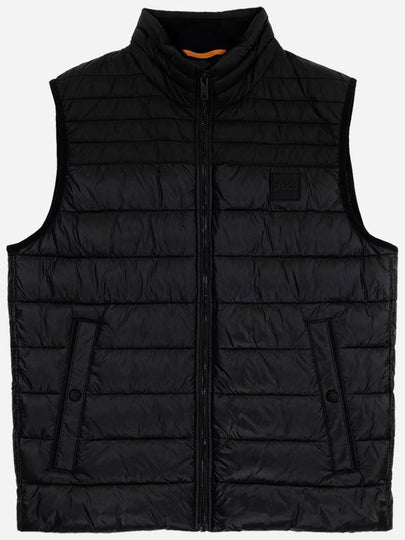 Water Repellent Regular Fit Stand Collar Puffer Vest Black - HUGO BOSS - BALAAN 2