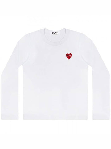 Red Wappen Round Neck Long Sleeve T-Shirt P1 T117 2 White - COMME DES GARCONS - BALAAN.