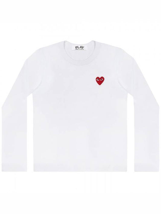 Red Wappen Round Neck Long Sleeve T-Shirt P1 T117 2 White - COMME DES GARCONS - BALAAN.