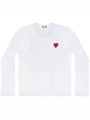 Red Wappen Round Neck Long Sleeve T-Shirt P1 T117 2 White - COMME DES GARCONS - BALAAN 1