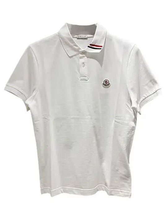 Logo Patch Short Sleeve Polo Shirt white - MONCLER - BALAAN 2