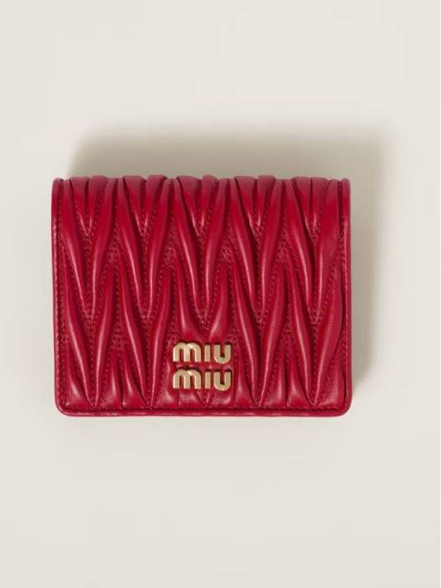 Matelasse Leather Half Wallet Red - MIU MIU - BALAAN 2