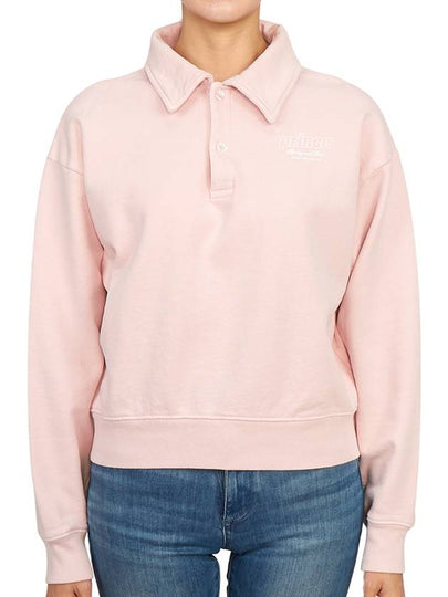 Print Cotton Long Sleeve Polo Shirt Baby Pink - SPORTY & RICH - BALAAN 2