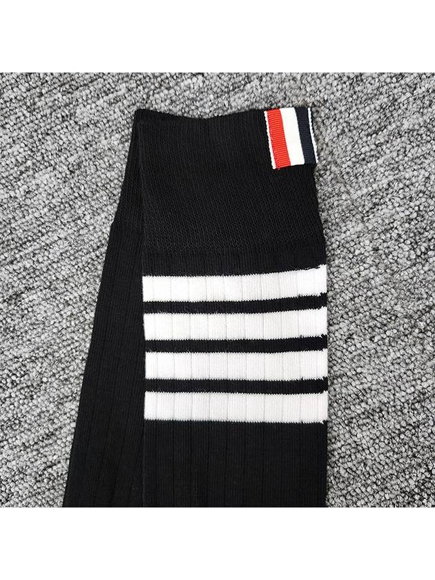 4-Bar Athletic Mid Calf Cotton Socks Black - THOM BROWNE - BALAAN 7