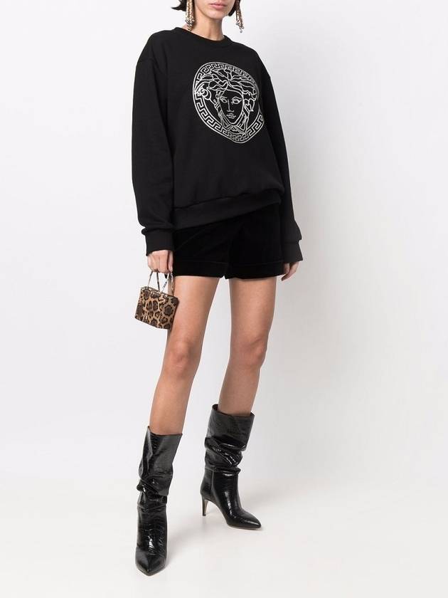 Glitter Medusa Logo Crew Neck Sweatshirt Black - VERSACE - BALAAN 5