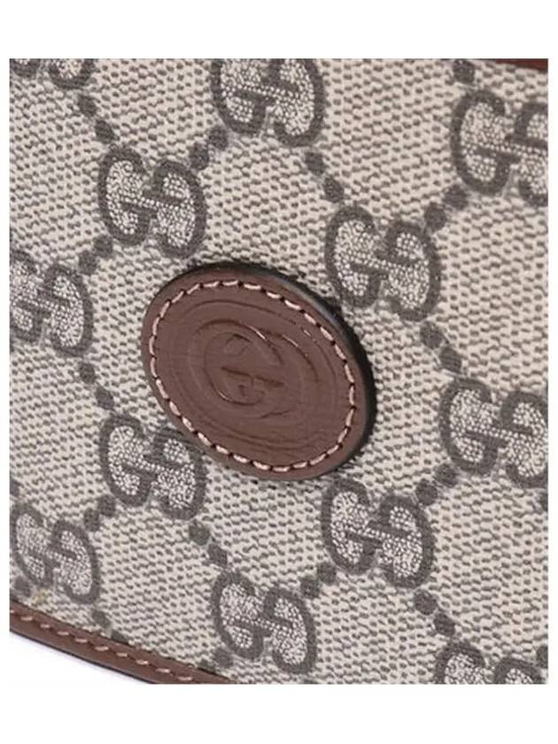 GG Supreme Interlocking Half Wallet Brown - GUCCI - BALAAN 5