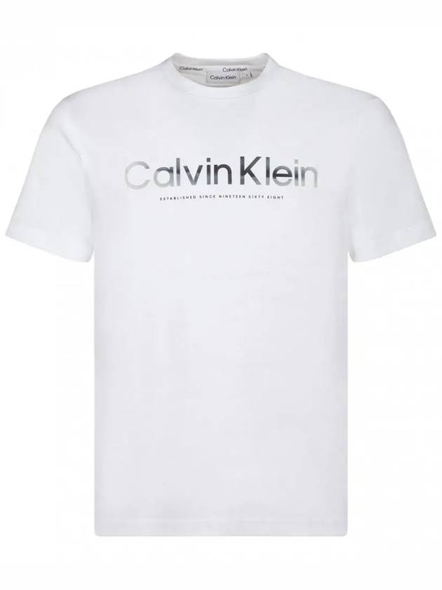 Logo Print Short Sleeve T-Shirt White - CALVIN KLEIN - BALAAN 2