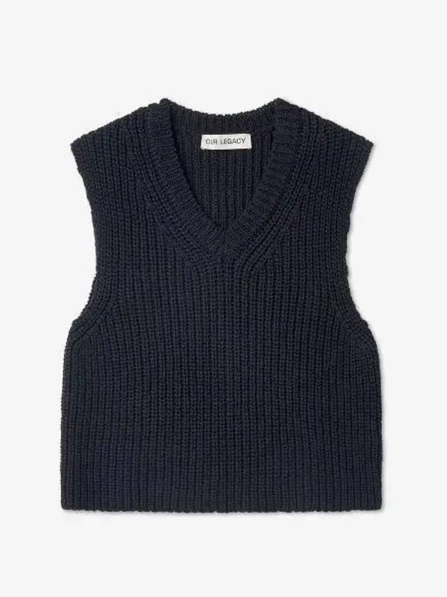 Intact Chunky Cotton Rib Vest Navy - OUR LEGACY - BALAAN 2