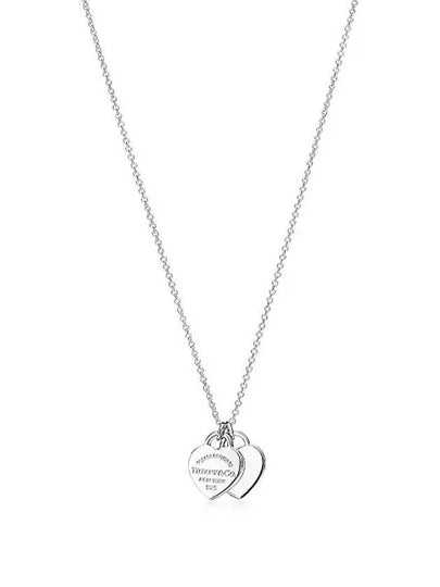 Return to Tiffany Mini Double Heart Tag Necklace Silver - TIFFANY & CO. - BALAAN 2