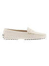 Women's Gommino Leather Driving Shoes White - TOD'S - BALAAN 1