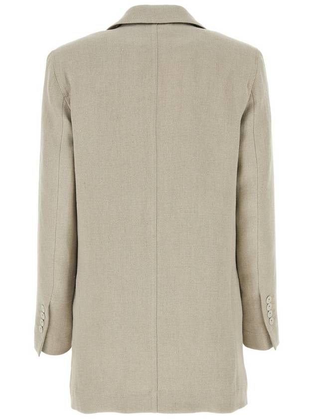 Women's Oversized Linen Blazer Jacket White - MAX MARA - BALAAN 3