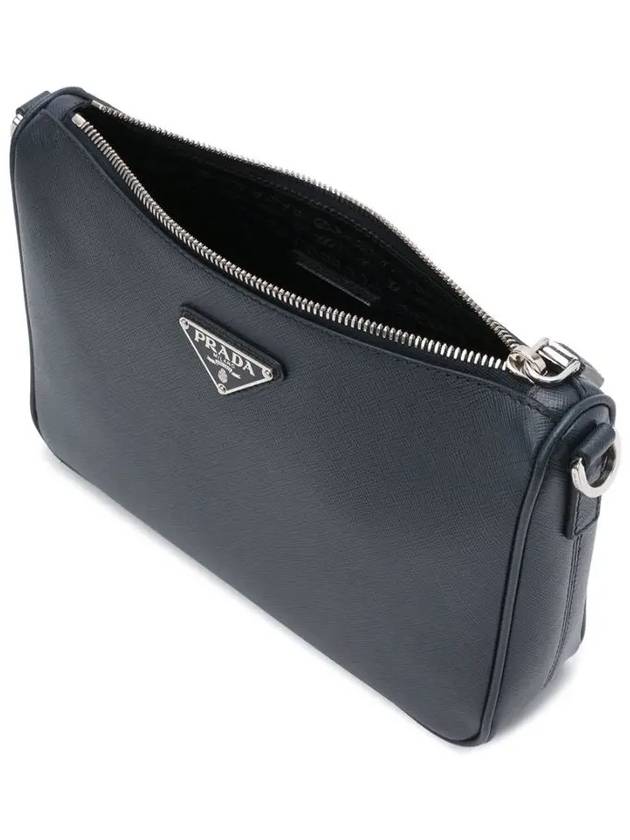 Triangle Logo Saffiano Leather Cross Bag Black - PRADA - BALAAN 5