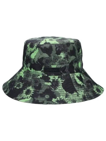 Recycled Tech Printing Bucket Hat Peapod - GANNI - BALAAN 1