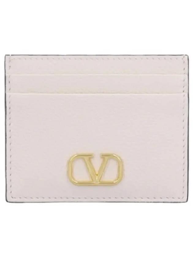 Logo Signature Card Holder Light Ivory Wallet - VALENTINO - BALAAN 1