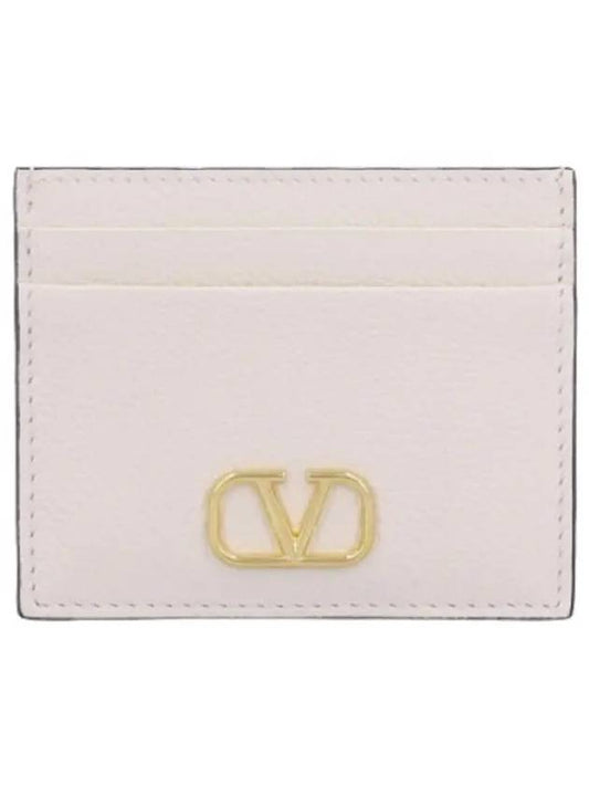 Logo Signature Card Holder Light Ivory Wallet - VALENTINO - BALAAN 1