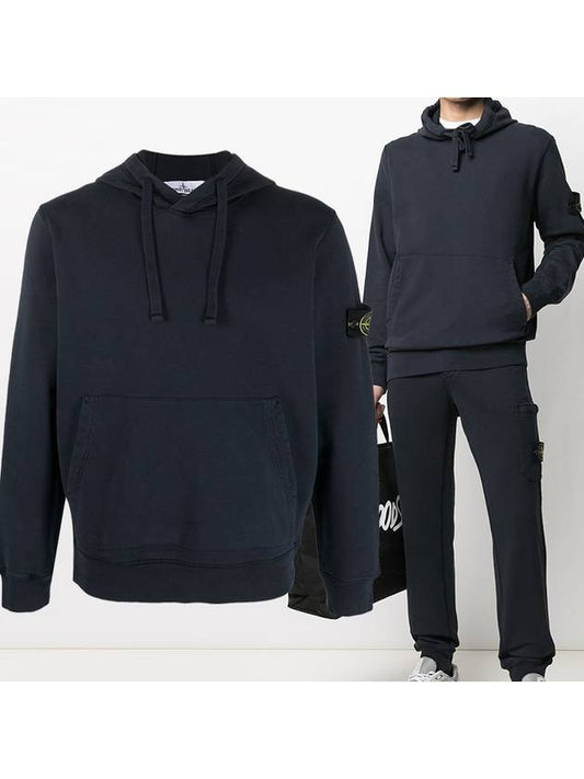 Wappen Patch Cotton Hoodie Navy - STONE ISLAND - BALAAN 2