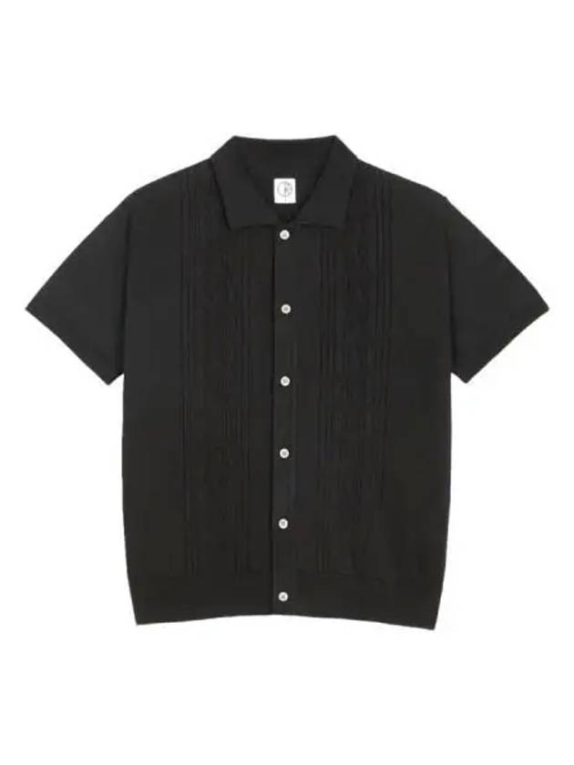 POLAR Miles short sleeve cardigan double P black - POLAR SKATE CO. - BALAAN 1