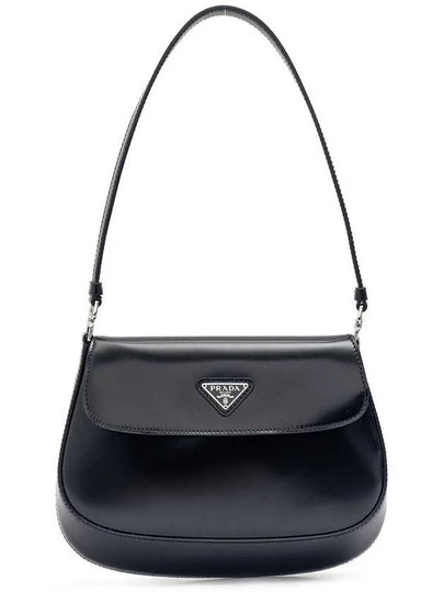 Cleo Brushed Flap Shoulder Bag Black - PRADA - BALAAN 2