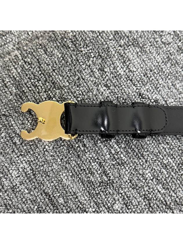 Triomphe Taurillon Medium Leather Belt Black - CELINE - BALAAN 5