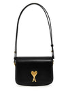 Heart Plaque Calfskin Shoulder Bag Black - AMI - BALAAN 1