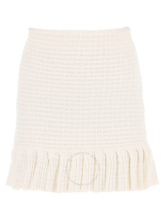 Self Portrait Ladies Cream Sequin Textured Knit Skirt, Size Small - SELF PORTRAIT - BALAAN 1